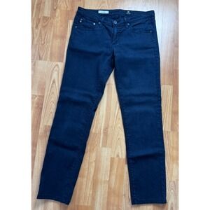 AG Adriano Goldschmied The‎ Stilt Cigarette Leg Jeans Women's Size 29 Black Dark